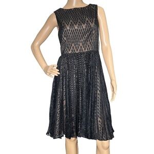 Adrianna Papell pleated black dress sleeveless 4